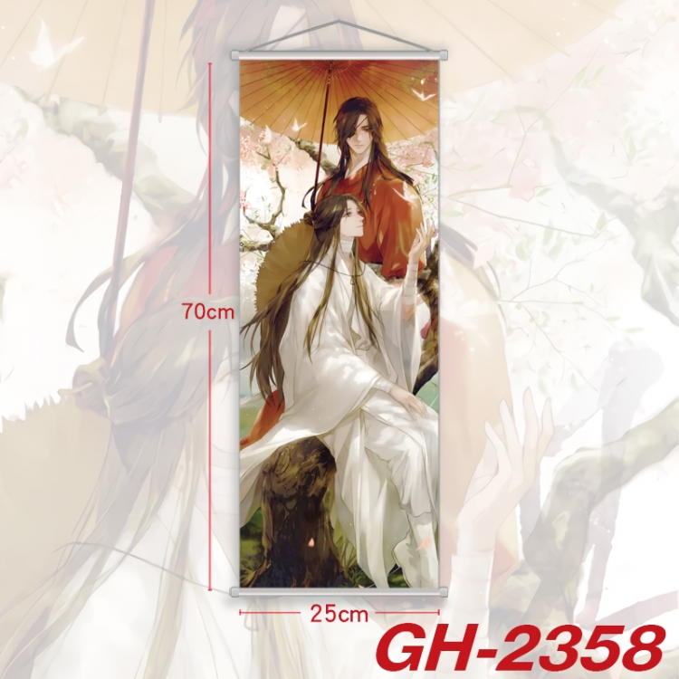 Heaven Official's Blessing Plastic Rod Cloth Small Hanging Canvas Painting Wall Scroll 25x70cm price for 5 pcs GH-2458