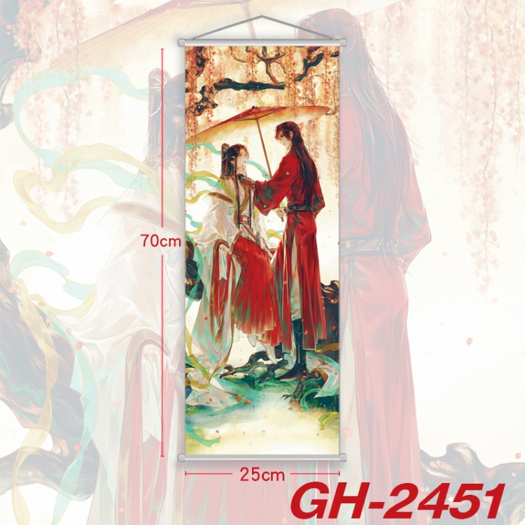 Heaven Official's Blessing Plastic Rod Cloth Small Hanging Canvas Painting Wall Scroll 25x70cm price for 5 pcs  GH-2451