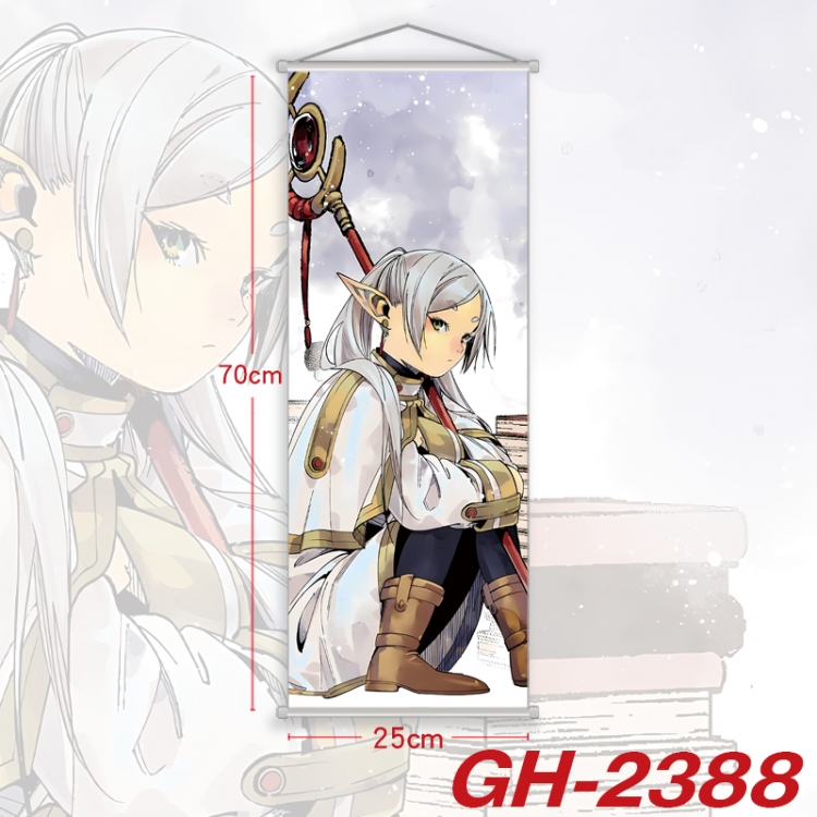 Frieren: Beyond Journey's End Plastic Rod Cloth Small Hanging Canvas Painting Wall Scroll 25x70cm price for 5 pcs GH-238