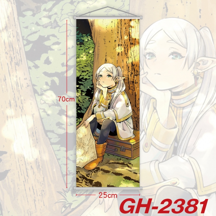 Frieren: Beyond Journey's End Plastic Rod Cloth Small Hanging Canvas Painting Wall Scroll 25x70cm price for 5 pcs GH-238