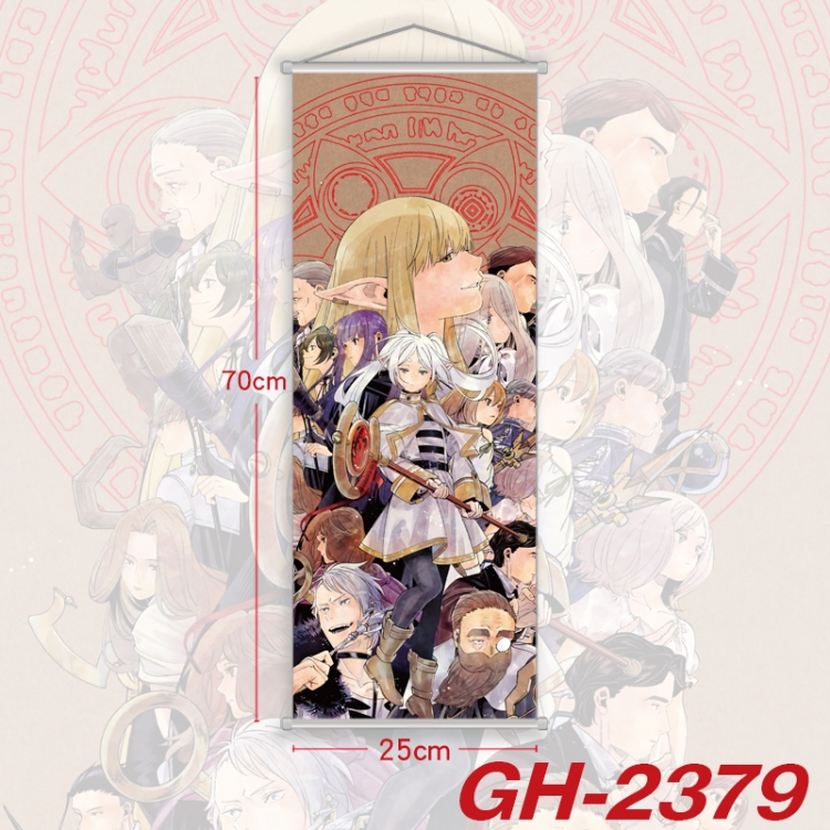 Frieren: Beyond Journey's End Plastic Rod Cloth Small Hanging Canvas Painting Wall Scroll 25x70cm price for 5 pcs  GH-23