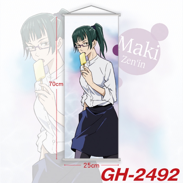 Jujutsu Kaisen Plastic Rod Cloth Small Hanging Canvas Painting Wall Scroll 25x70cm price for 5 pcs GH-2492