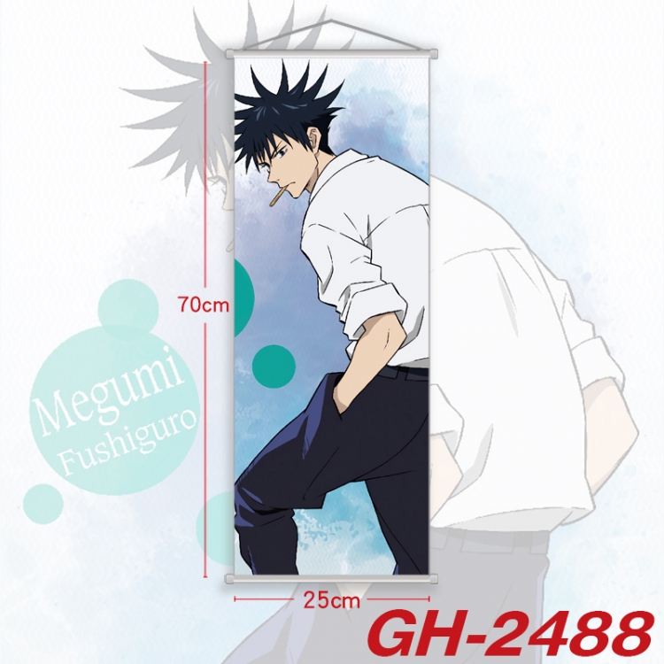 Jujutsu Kaisen Plastic Rod Cloth Small Hanging Canvas Painting Wall Scroll 25x70cm price for 5 pcs GH-2488