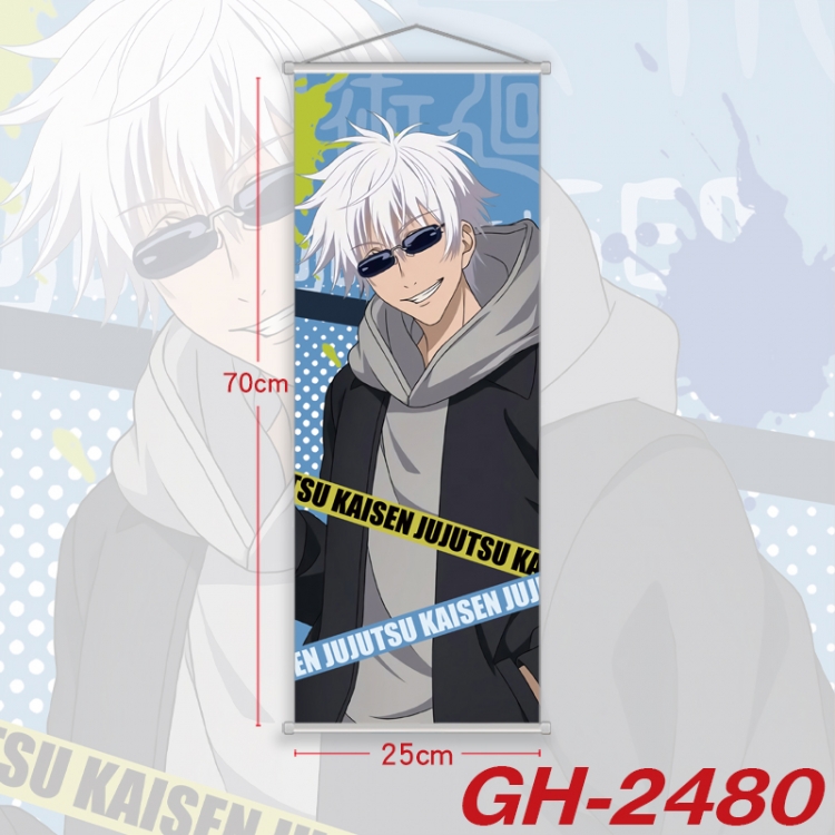 Jujutsu Kaisen Plastic Rod Cloth Small Hanging Canvas Painting Wall Scroll 25x70cm price for 5 pcs  GH-2480