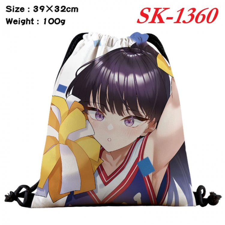 Komi-san wa, Komyushou Desu cartoon Waterproof Nylon Full Color Drawstring Pocket 39x32cm 