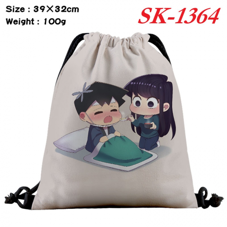 Komi-san wa, Komyushou Desu cartoon Waterproof Nylon Full Color Drawstring Pocket 39x32cm 