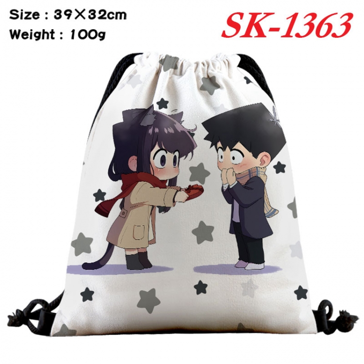 Komi-san wa, Komyushou Desu cartoon Waterproof Nylon Full Color Drawstring Pocket 39x32cm 