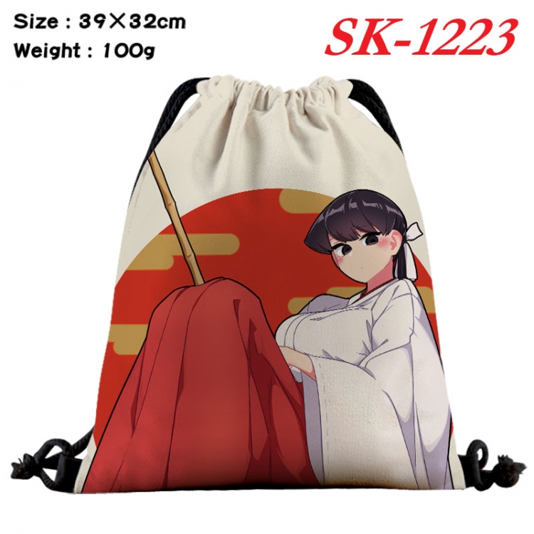 Komi-san wa, Komyushou Desu cartoon Waterproof Nylon Full Color Drawstring Pocket 39x32cm 