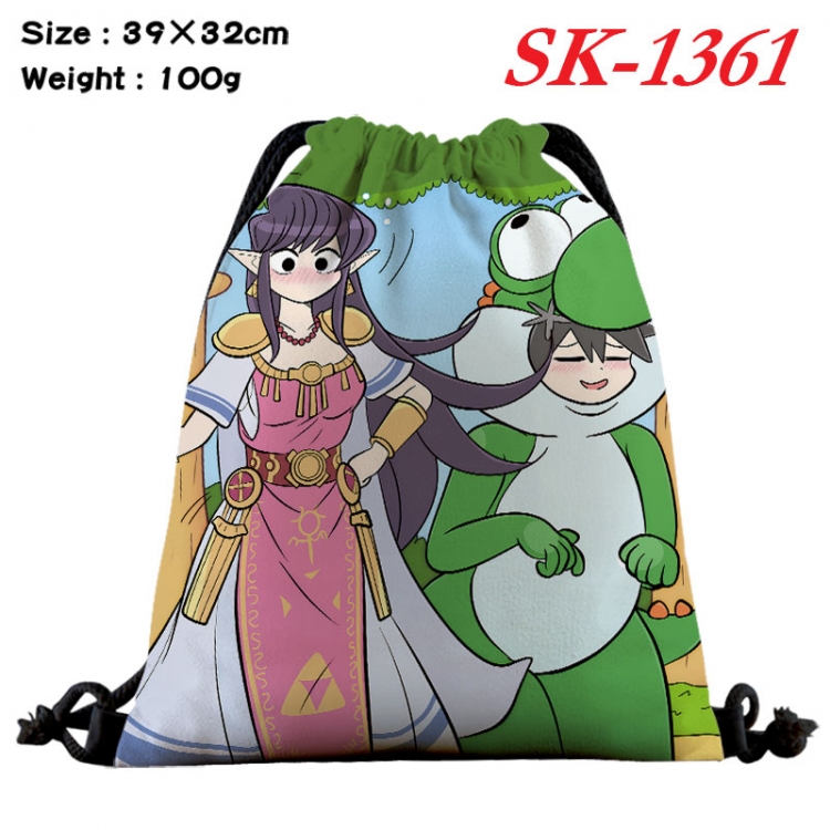 Komi-san wa, Komyushou Desu cartoon Waterproof Nylon Full Color Drawstring Pocket 39x32cm