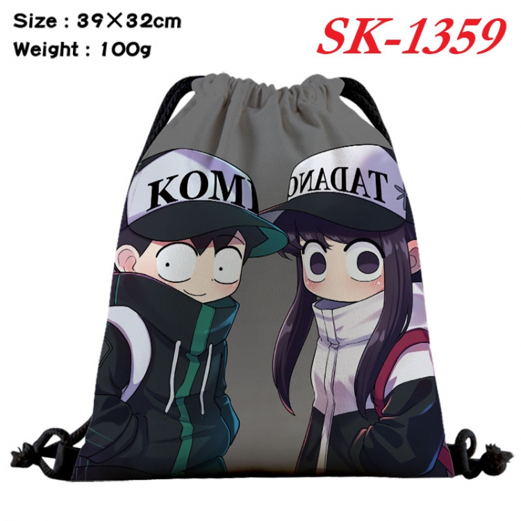 Komi-san wa, Komyushou Desu cartoon Waterproof Nylon Full Color Drawstring Pocket 39x32cm 