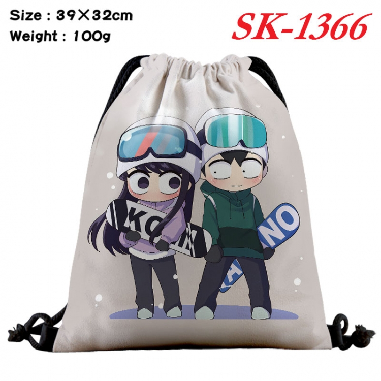 Komi-san wa, Komyushou Desu cartoon Waterproof Nylon Full Color Drawstring Pocket 39x32cm 