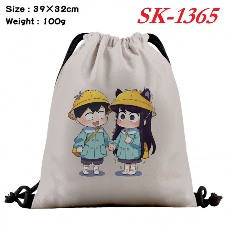 Komi-san wa, Komyushou Desu cartoon Waterproof Nylon Full Color Drawstring Pocket 39x32cm 