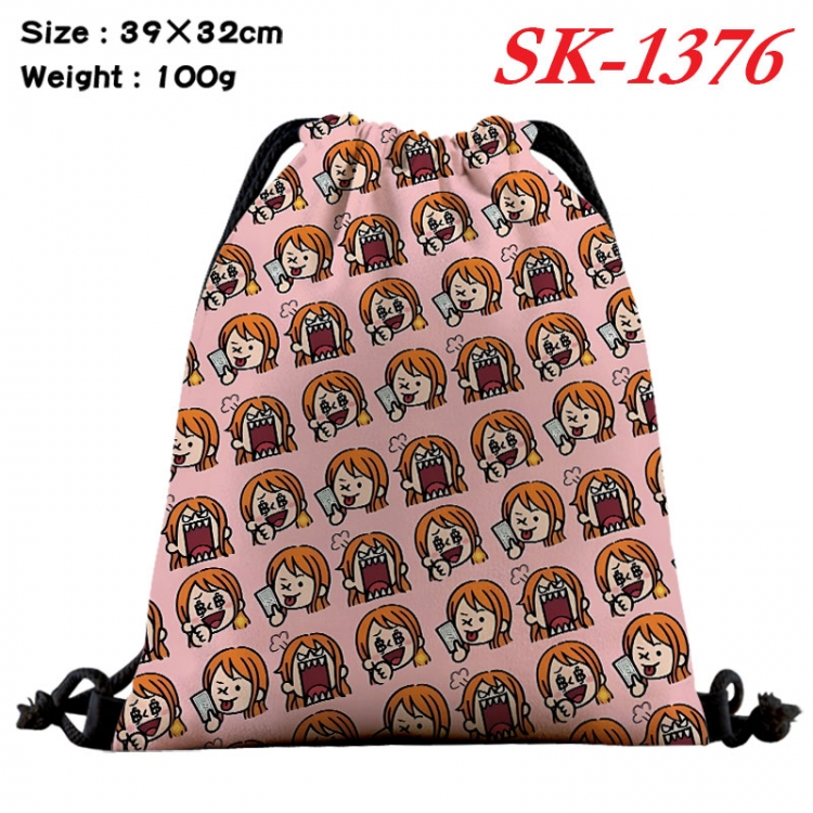 One Piece cartoon Waterproof Nylon Full Color Drawstring Pocket 39x32cm  sk-1376