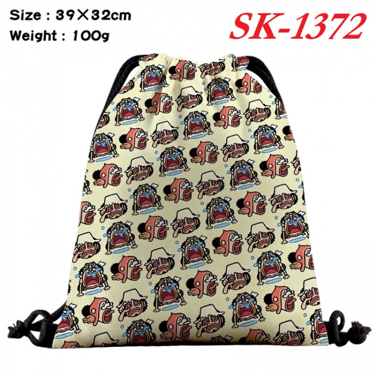 One Piece cartoon Waterproof Nylon Full Color Drawstring Pocket 39x32cm sk-1372