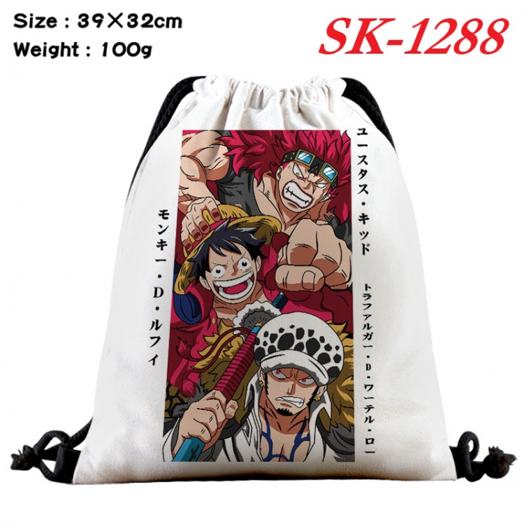 One Piece cartoon Waterproof Nylon Full Color Drawstring Pocket 39x32cm   sk-1288