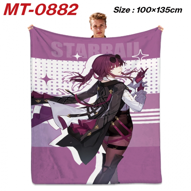 Honkai: Star Rail Anime flannel blanket air conditioner quilt double-sided printing 100x135cm