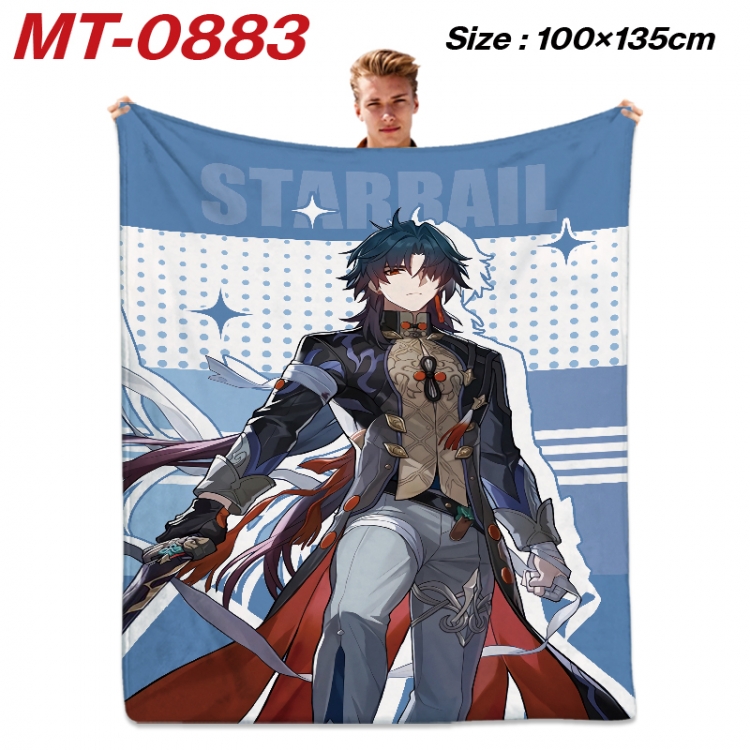 Honkai: Star Rail Anime flannel blanket air conditioner quilt double-sided printing 100x135cm