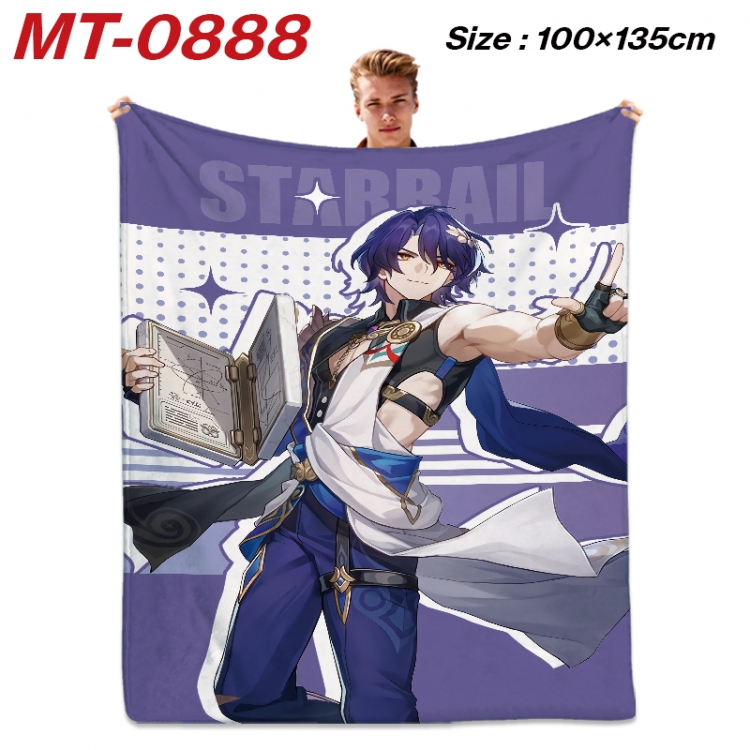 Honkai: Star Rail Anime flannel blanket air conditioner quilt double-sided printing 100x135cm