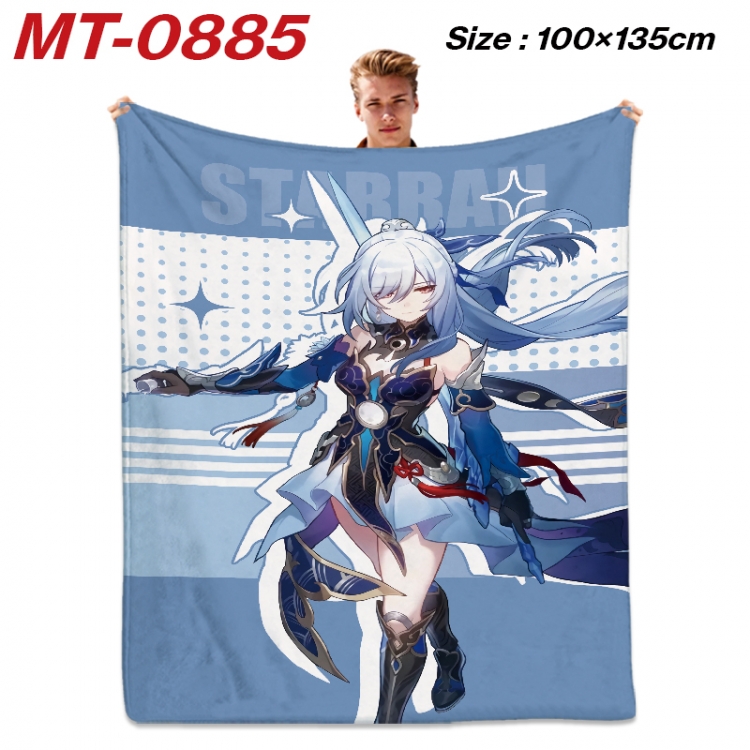 Honkai: Star Rail Anime flannel blanket air conditioner quilt double-sided printing 100x135cm