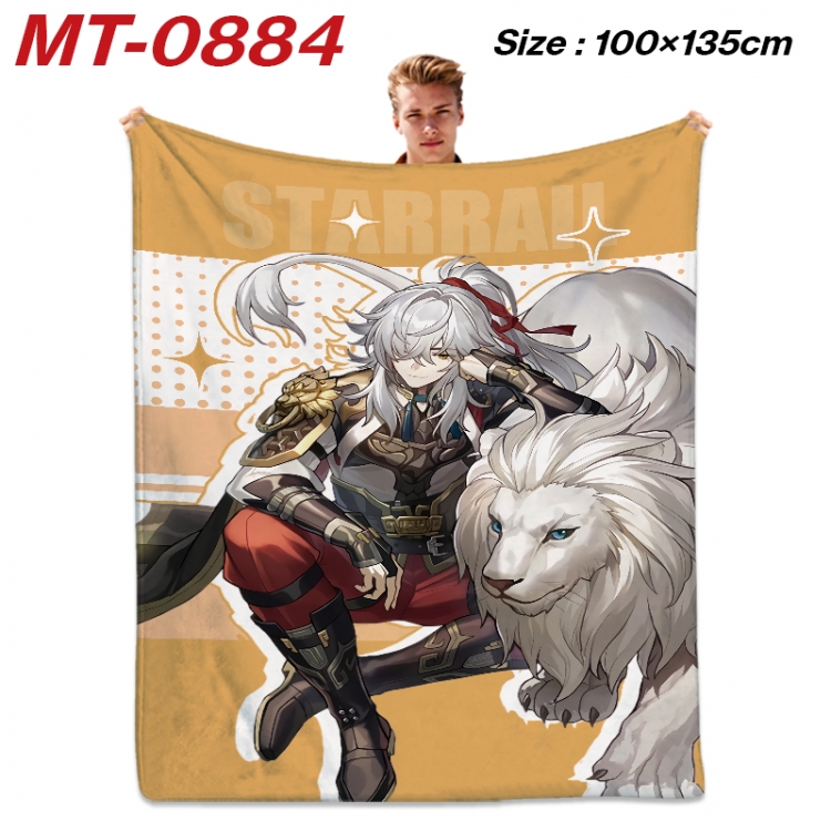 Honkai: Star Rail Anime flannel blanket air conditioner quilt double-sided printing 100x135cm