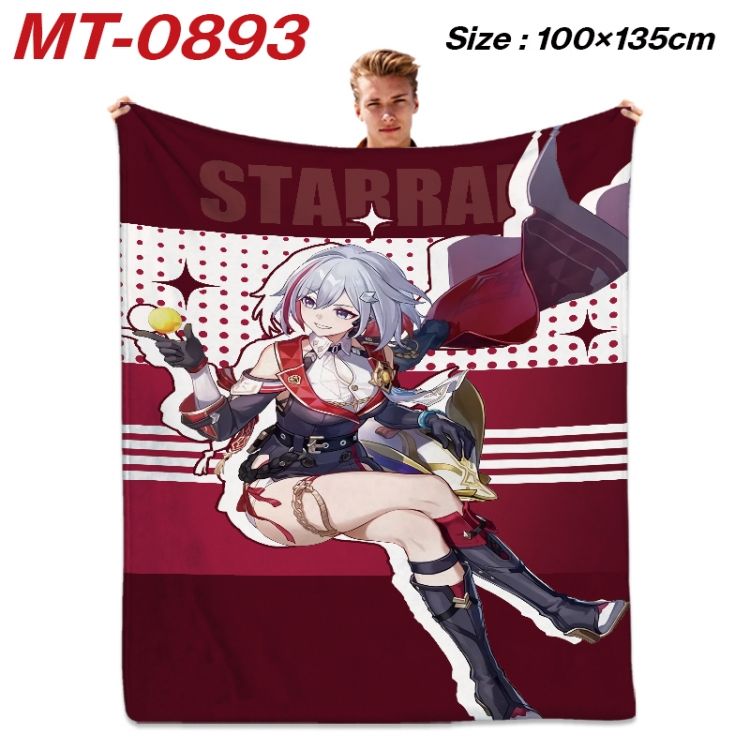 Honkai: Star Rail Anime flannel blanket air conditioner quilt double-sided printing 100x135cm