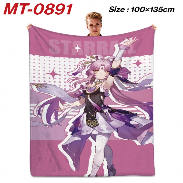 Honkai: Star Rail Anime flannel blanket air conditioner quilt double-sided printing 100x135cm