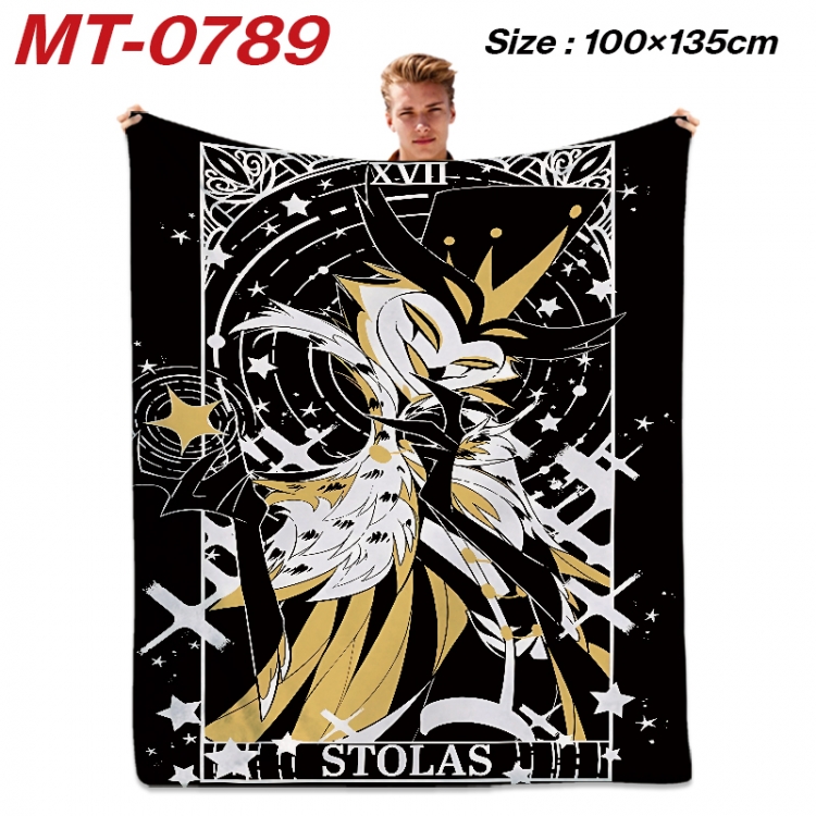 Hazbin Hotel Anime flannel blanket air conditioner quilt double-sided printing 100x135cm