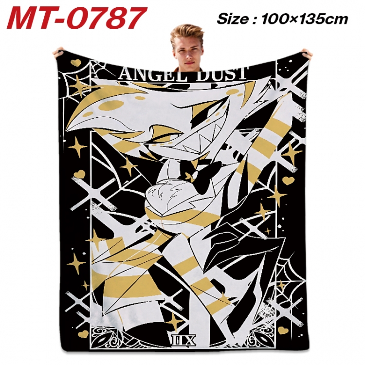 Hazbin Hotel Anime flannel blanket air conditioner quilt double-sided printing 100x135cm