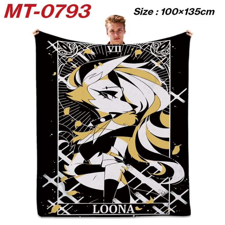 Hazbin Hotel Anime flannel blanket air conditioner quilt double-sided printing 100x135cm