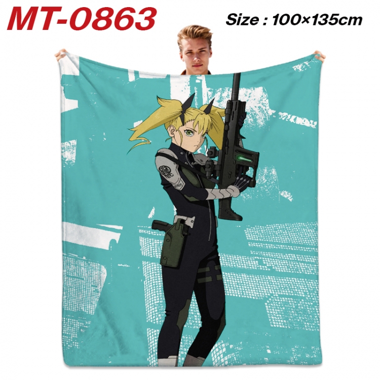 KAIJU NUMBER EIGHT Anime flannel blanket air conditioner quilt double-sided printing 100x135cm