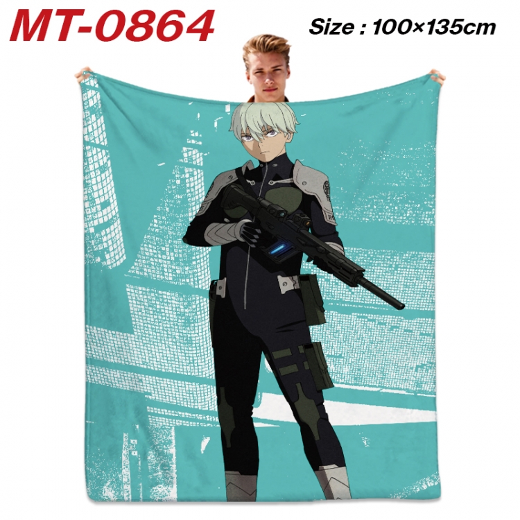 KAIJU NUMBER EIGHT Anime flannel blanket air conditioner quilt double-sided printing 100x135cm