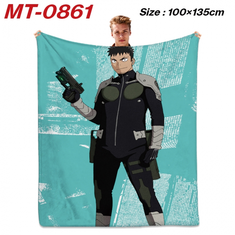 KAIJU NUMBER EIGHT Anime flannel blanket air conditioner quilt double-sided printing 100x135cm