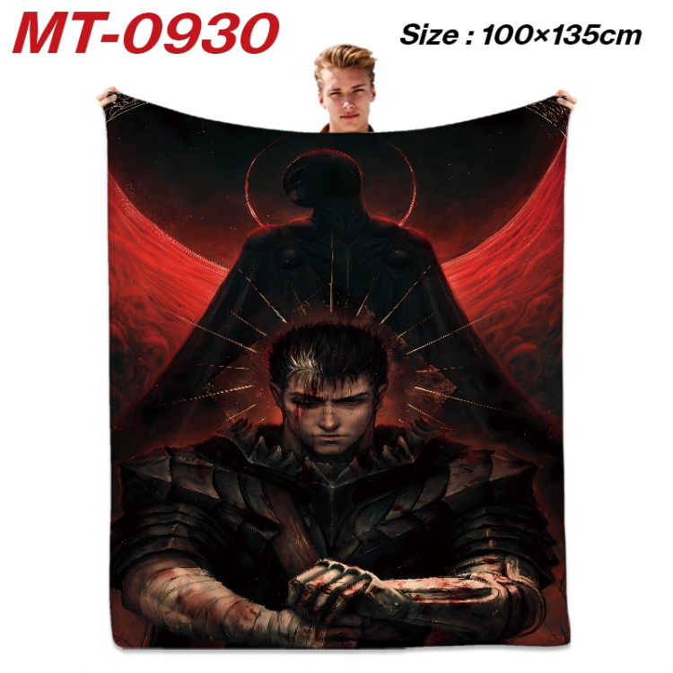 Berserk Anime flannel blanket air conditioner quilt double-sided printing 100x135cm