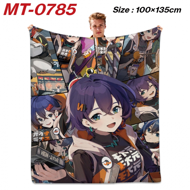 Zenless Zone Zero  Anime flannel blanket air conditioner quilt double-sided printing 100x135cm