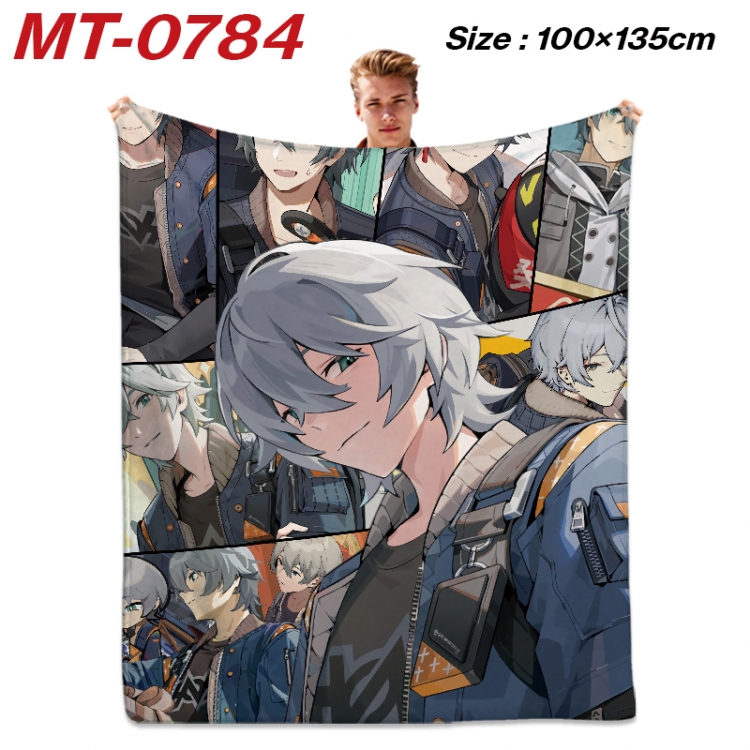 Zenless Zone Zero  Anime flannel blanket air conditioner quilt double-sided printing 100x135cm