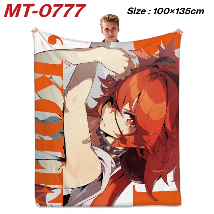 Zenless Zone Zero  Anime flannel blanket air conditioner quilt double-sided printing 100x135cm