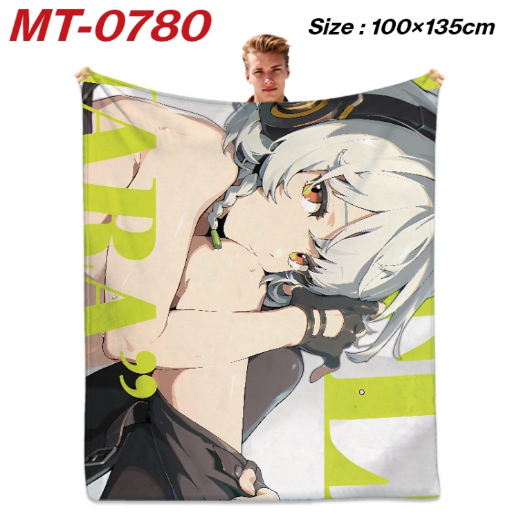 Zenless Zone Zero  Anime flannel blanket air conditioner quilt double-sided printing 100x135cm