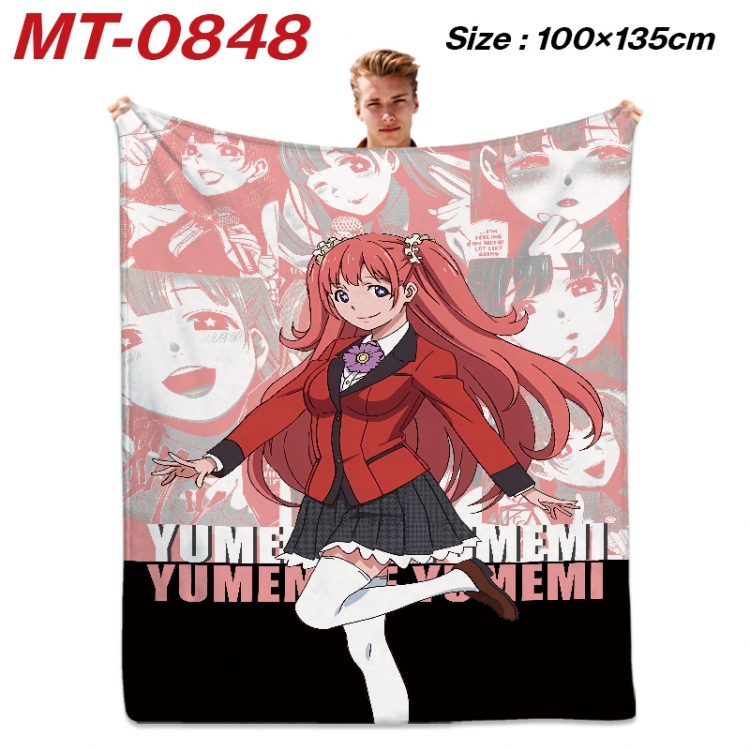 Kakegurui Anime flannel blanket air conditioner quilt double-sided printing 100x135cm