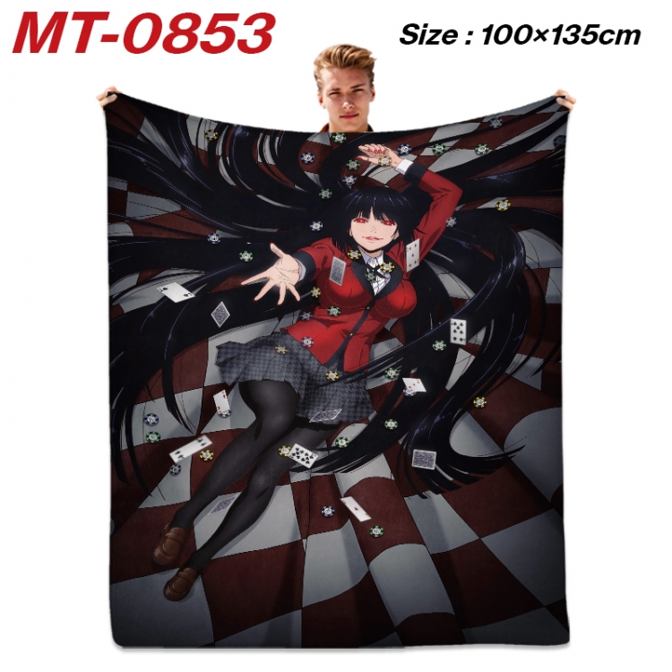 Kakegurui Anime flannel blanket air conditioner quilt double-sided printing 100x135cm