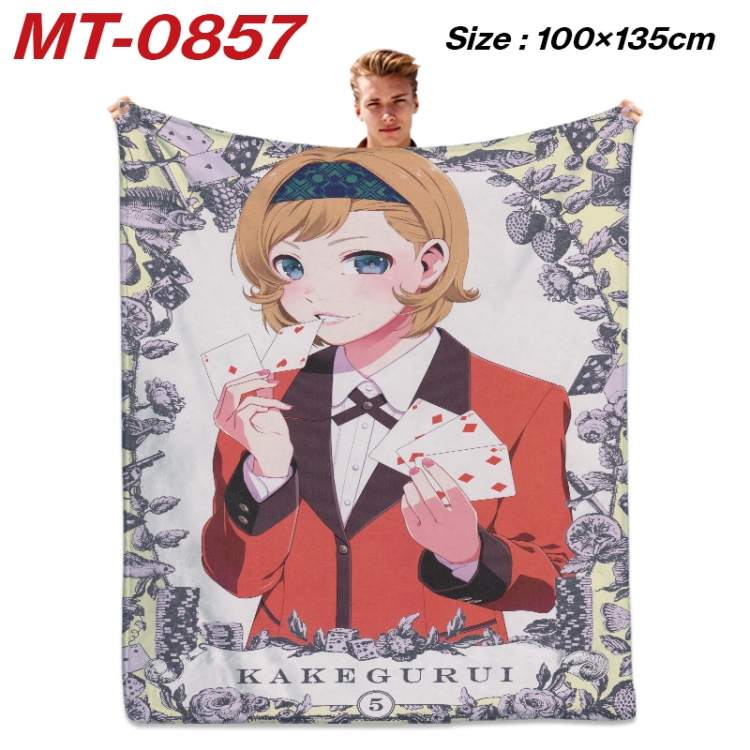 Kakegurui Anime flannel blanket air conditioner quilt double-sided printing 100x135cm