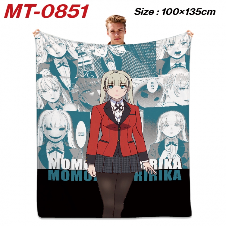 Kakegurui Anime flannel blanket air conditioner quilt double-sided printing 100x135cm