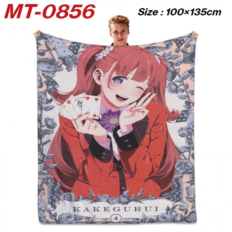 Kakegurui Anime flannel blanket air conditioner quilt double-sided printing 100x135cm