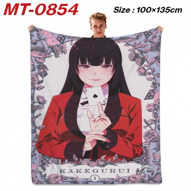 Kakegurui Anime flannel blanket air conditioner quilt double-sided printing 100x135cm