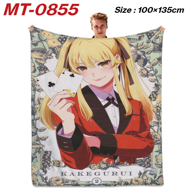 Kakegurui Anime flannel blanket air conditioner quilt double-sided printing 100x135cm