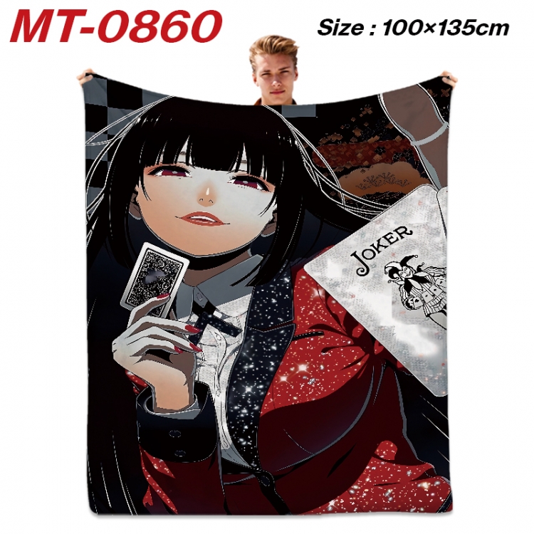 Kakegurui Anime flannel blanket air conditioner quilt double-sided printing 100x135cm