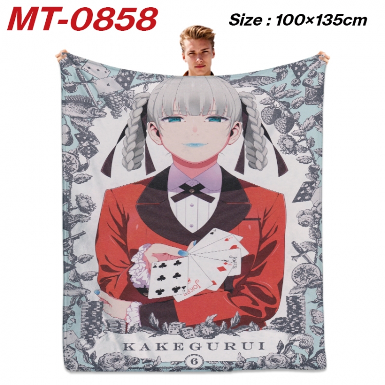 Kakegurui Anime flannel blanket air conditioner quilt double-sided printing 100x135cm