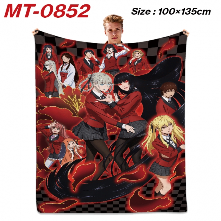 Kakegurui Anime flannel blanket air conditioner quilt double-sided printing 100x135cm