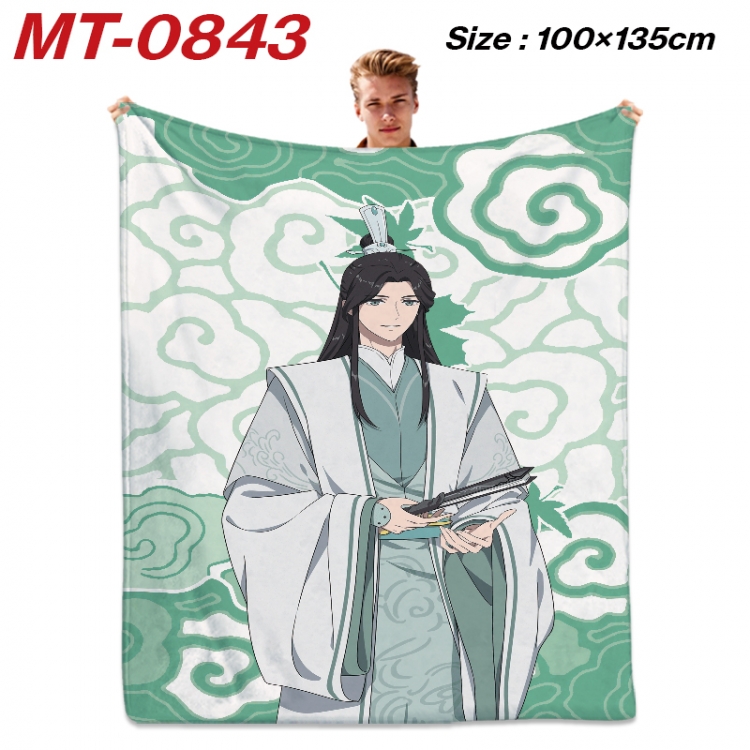 Heaven Official's Blessing Anime flannel blanket air conditioner quilt double-sided printing 100x135cm