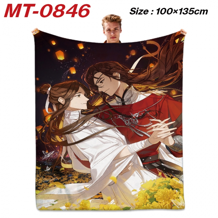 Heaven Official's Blessing Anime flannel blanket air conditioner quilt double-sided printing 100x135cm