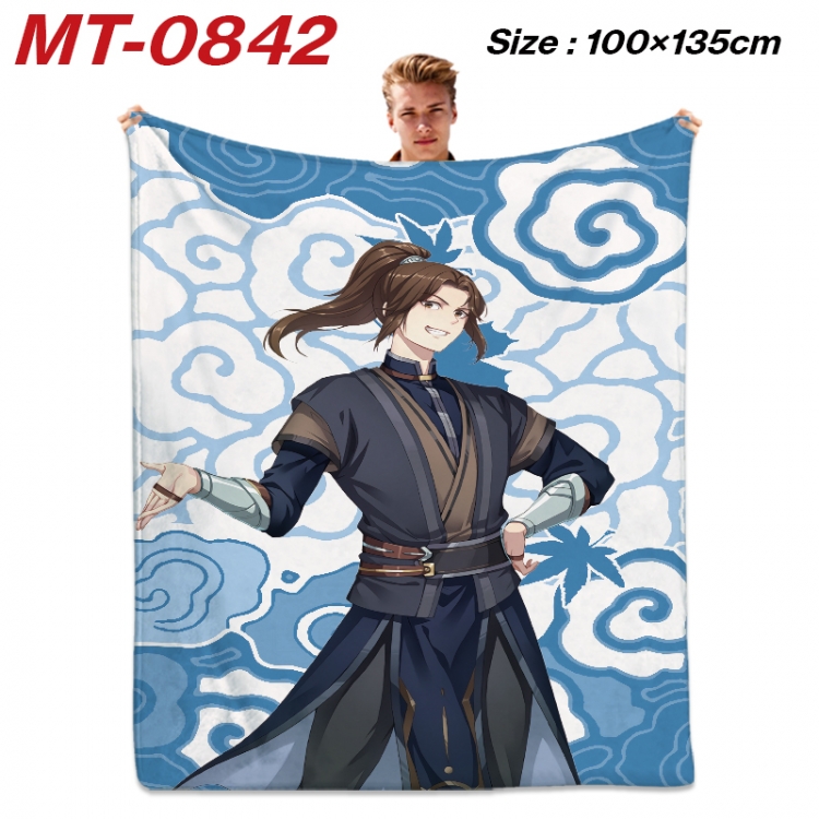 Heaven Official's Blessing Anime flannel blanket air conditioner quilt double-sided printing 100x135cm